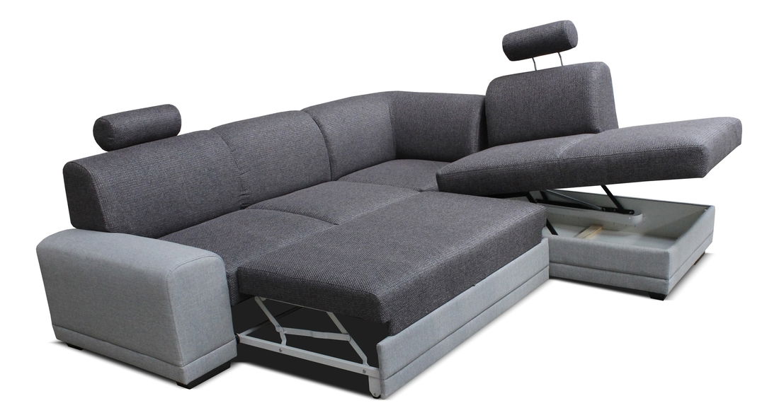 Rohová sedačka Laon II L+2F (L) tmavosivá