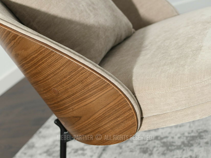 Fotoliu de design Antienos (bej + negru)