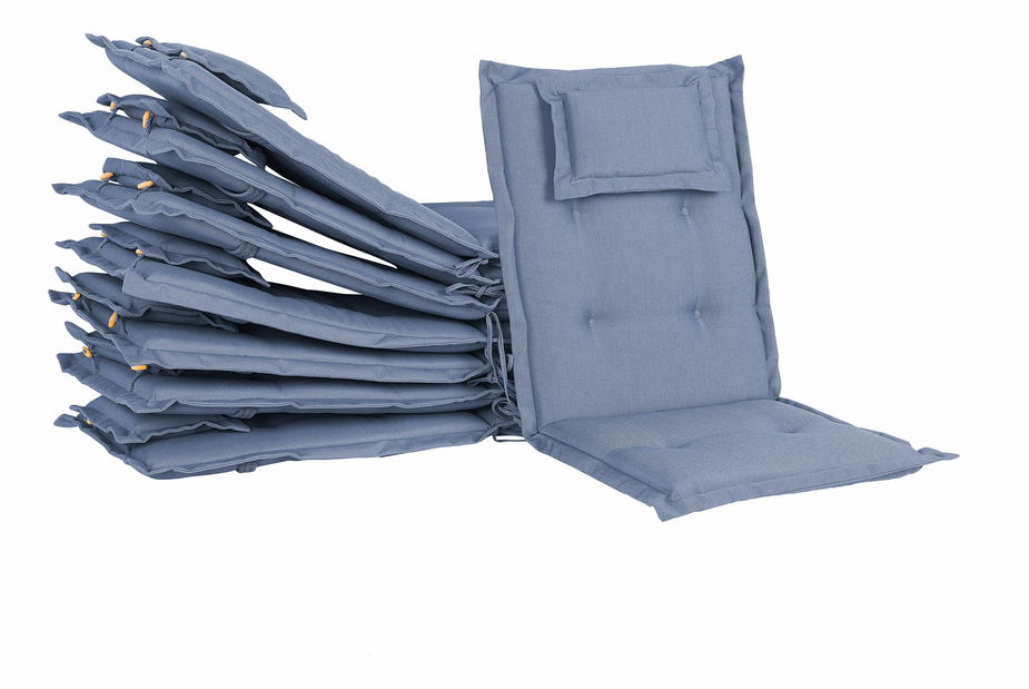 Set de masă pentru grădină Mali (lemne deschis) (perne albastre)