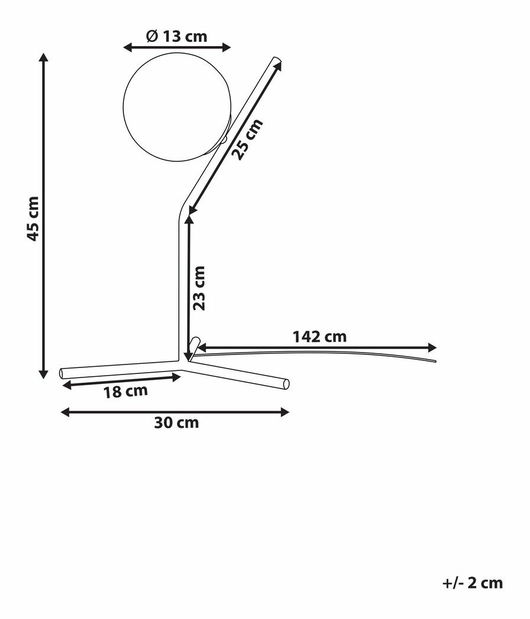 Lampă de masă 45 cm Wivarium (Alb + Negru) 