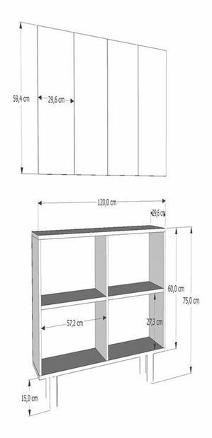 Skrinka Ilaya (biela + dub zafírový)