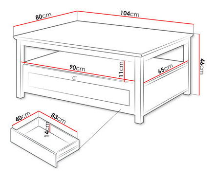 Stolić za kavu Fritz 1SZ (bijela + hrast lefkas)