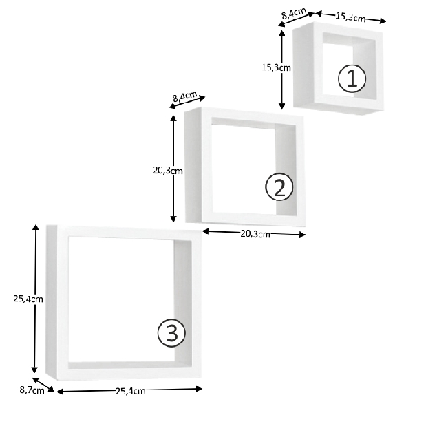 Polica Kvoro bijela (3kom.)