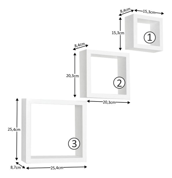 Polička Kvoro (biela) (3 ks.)