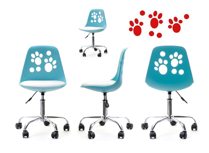 Detská stolička Footy (modrobiela + chrómová)