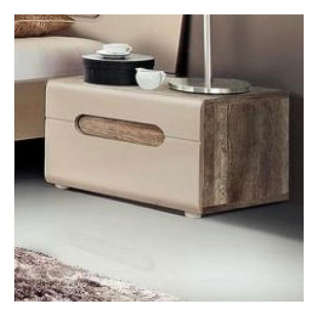 Nočný stolík Triztan (dub antický + vysoký lesk béžový)