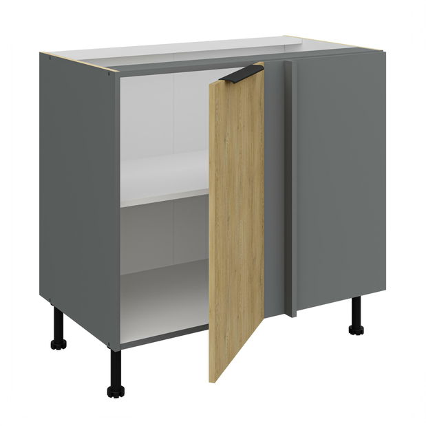 Dulap inferior de bucătărie Carminia 105 ND 1F BB (stejar cremona + antracit)