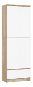 Dulap cu rafturi Renzo (Stejar sonoma + Alb)