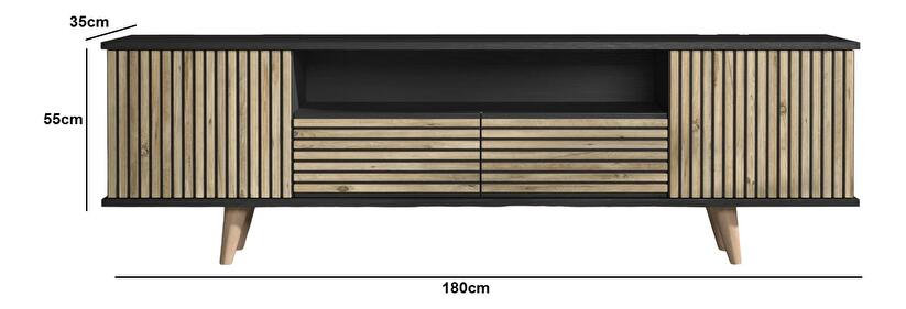 TV stolík/skrinka Franc 59 (čierne drevo + borovica atlantická)