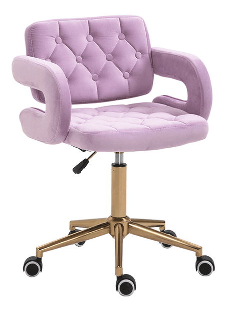 Uredska fotelja Nella (ružičasta + zlatna)