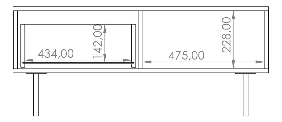 Dohányzóasztal Presto STO (matt fekete + captains deck)