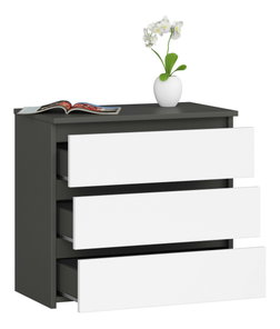 Komoda Cleania CL3 (grafit + biela)