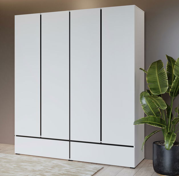 Šatníková skriňa Crossroad S20 (biela + čierna)