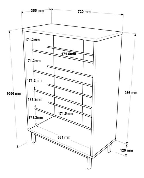 Cipősszekrény Abbygail 1 (tölgy) 