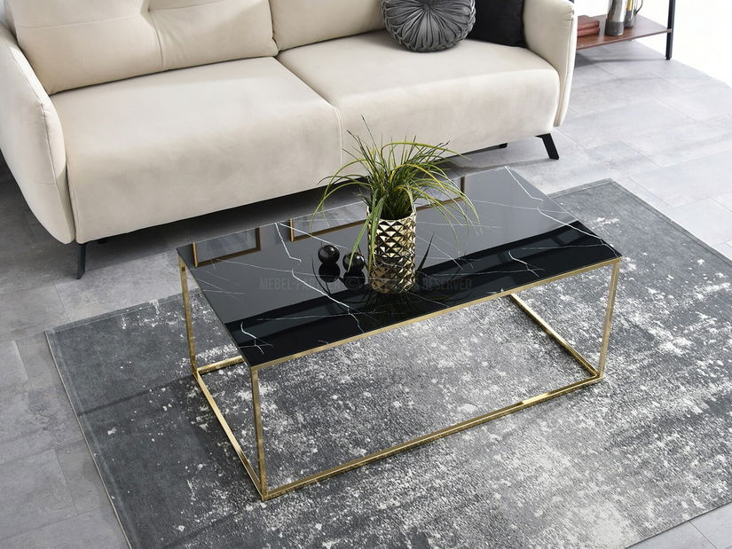 Konferenčný stolík Bella Xl (čierna + zlatá)