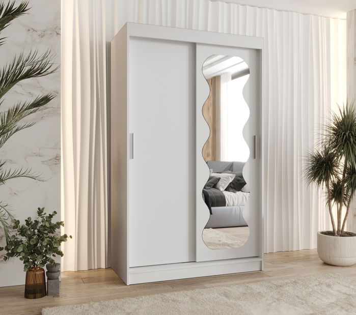 Šatníková skriňa 120 cm Spock (biela)