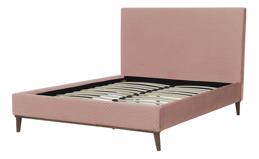 Manželská posteľ 140 cm BARON (s roštom) (ružová)