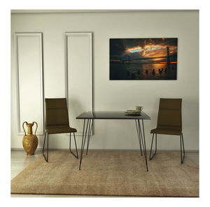 Masă sufragerie Sabuna 2 (pentru 4 persoane) (Negru) 