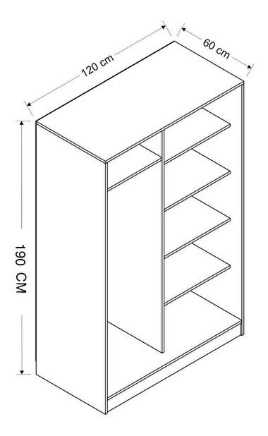 Ormar za garderobu Kalia 2314 (bijela + hrast) 