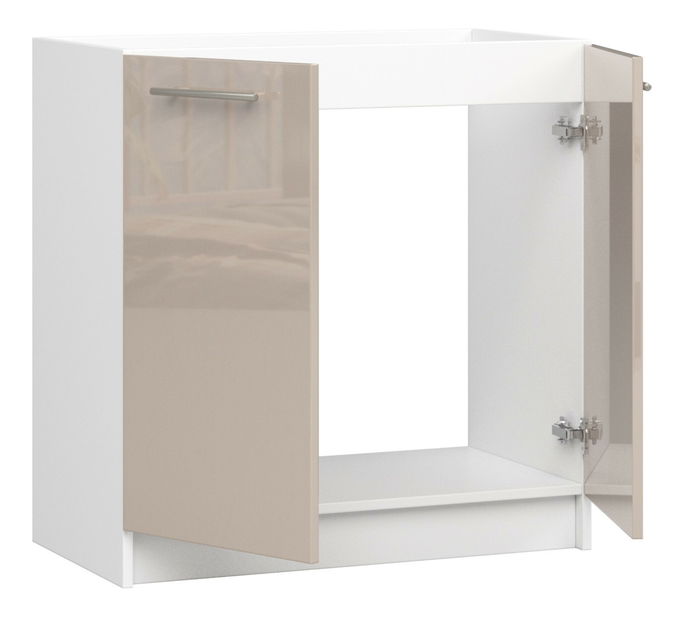 Dolná kuchynská skrinka Ozara 80 (biela + cappuccino lesk)