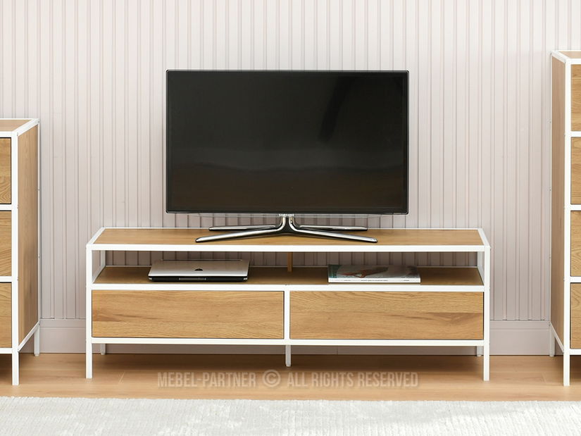 TV asztal/szekrény Soren Rtv (tölgy + fehér)