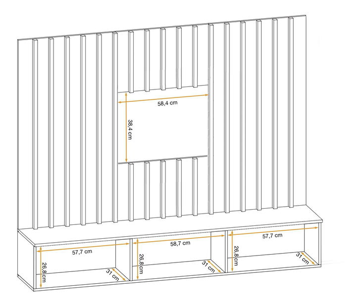 Mobilier living Vertic (stejar artisan + perla gray)