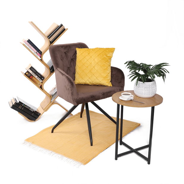 Dizajnové otočné kreslo Vavien (hnedá)