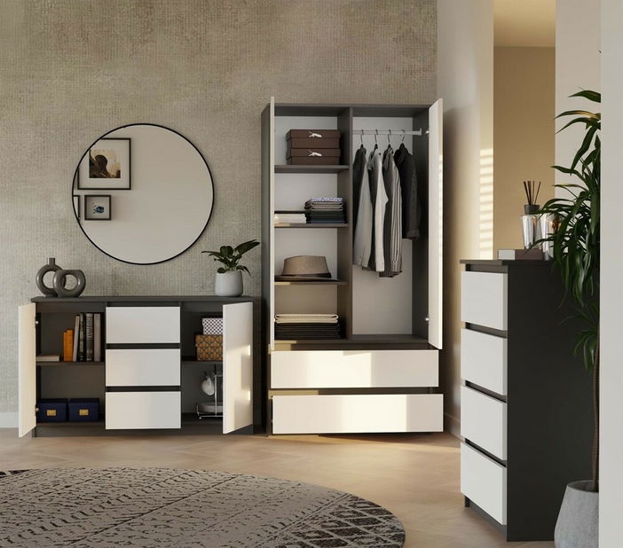 Komoda Musecalo 11 (antracit + biela)