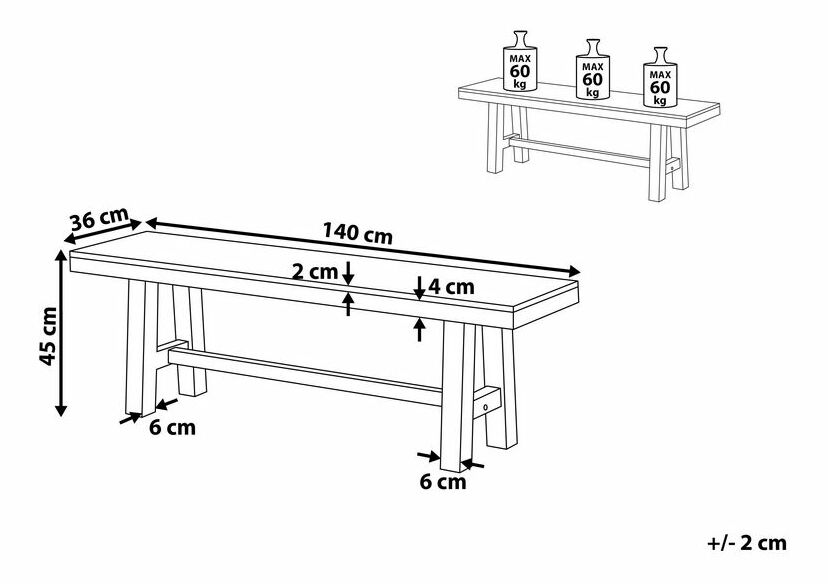 Záhradná lavička Scalia (hnedá + biela)
