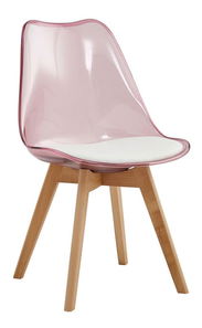 Scaun sufragerie Bralla 2 (transparent + roz + fag + alb) 