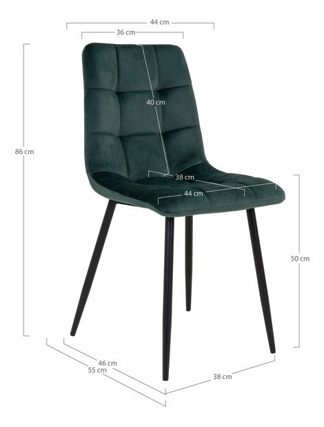 Jedálenská stolička Miveria 1 (tmavozelená)