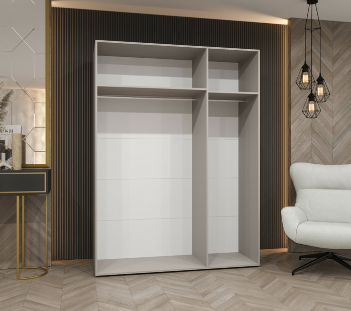 Ruhásszekrény 150 cm Alice 1 (fekete + fekete)