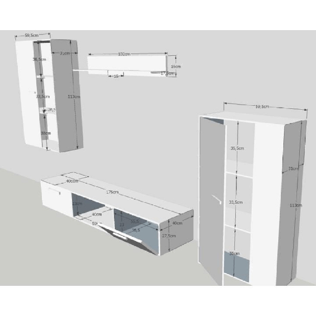 Mobilier living Selena (stejar sonoma)