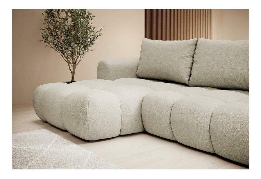 Rohová sedacia súprava Ombre (L) (tmavobéžová + čierna)