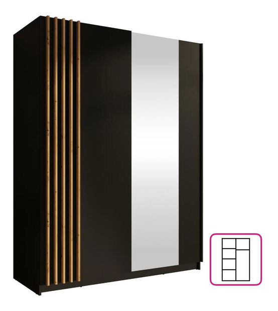 Ormar Bogota 1 (crna + hrast artisan)