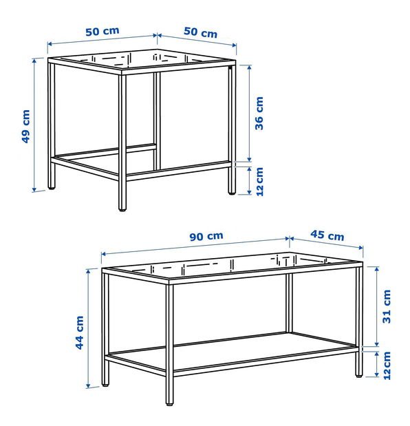 Set 2 buc. măsuțe cafea Sevaga (auriu)