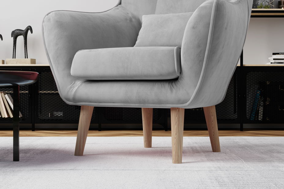 Kreslo ušiak Artan (svetlosivá)