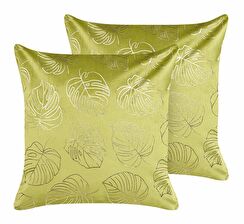Sada 2 ozdobných vankúšov 45 x 45 cm Monster (svetlozelená)