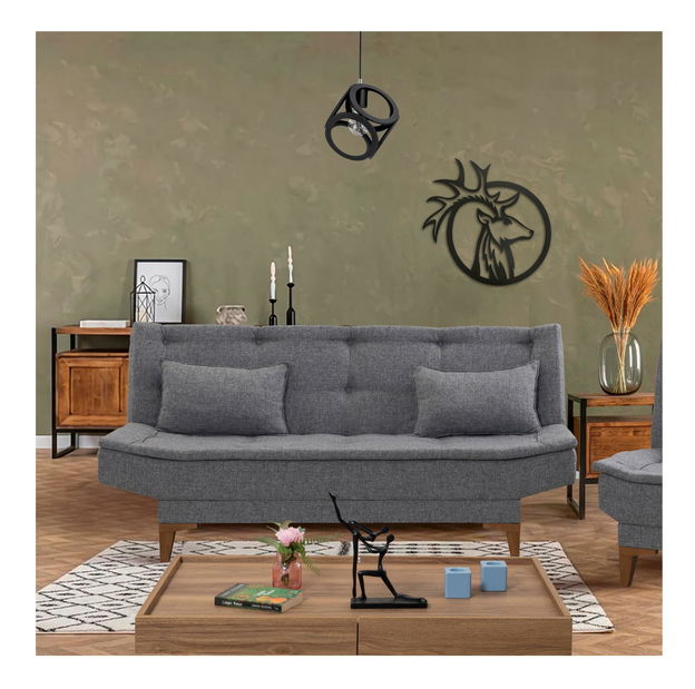 Háromszemélyes kanapé Santic (sötétszürke)