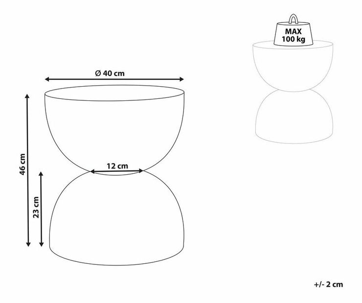 Kézi asztal Copper (fehér)