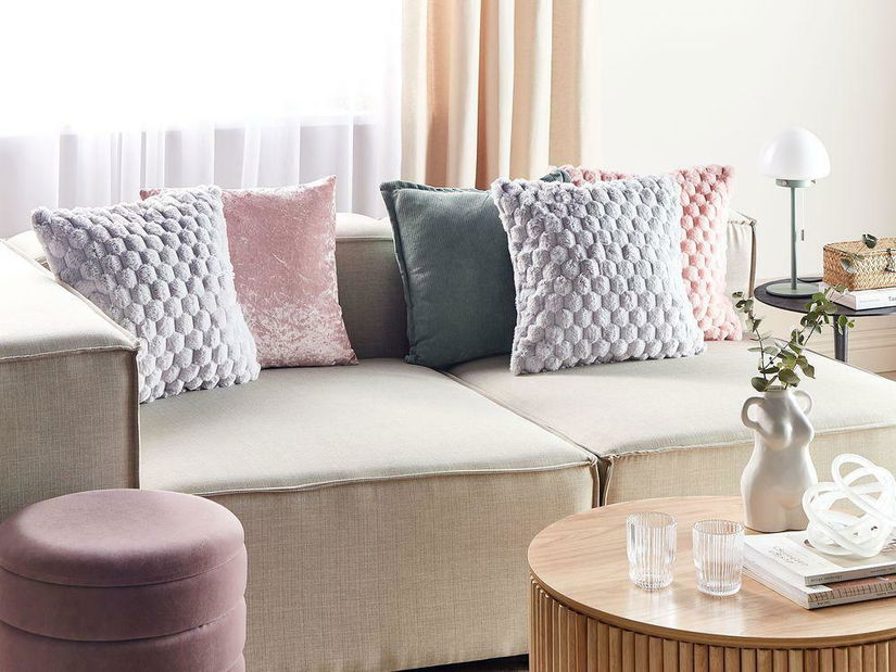 Sada 2 ozdobných vankúšov 43 x 43 cm Pur (sivá)