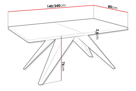 Rozkladací jedálenský stôl Awalean 140 (čierna + biela arktická) (pre 6-10 osôb)