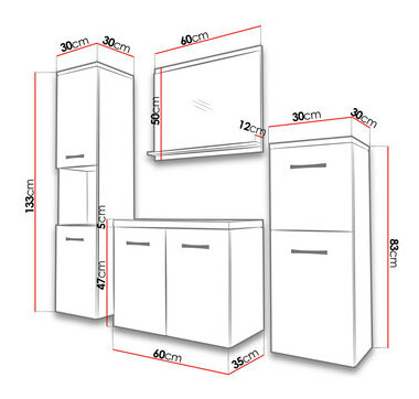 Kupaonski set Megasa I MDF (crna + crna) (sa baterijom Maro Blo 020M)