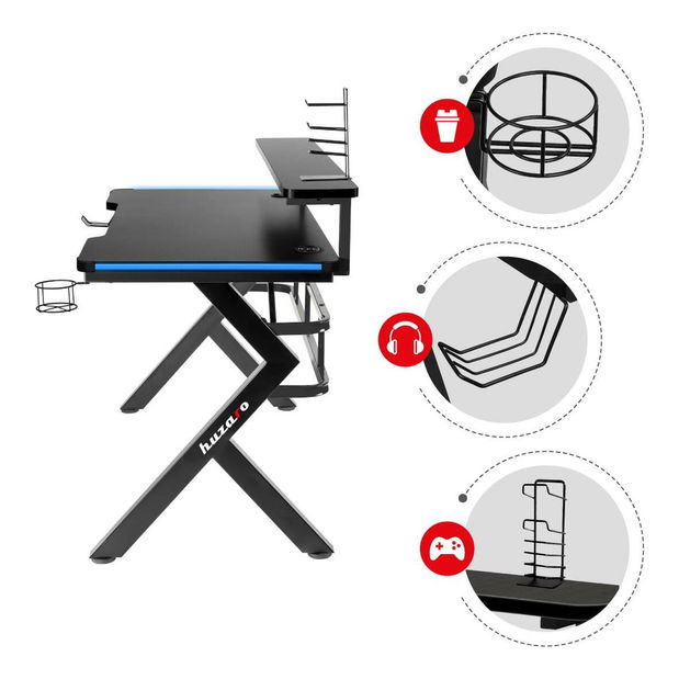 PC stolić Hyperion 5.0 (crna + šarena) (s LED rasvjetom)