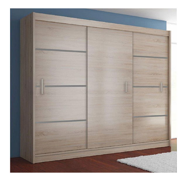 Šatníková skriňa Merina 250 (dub sonoma + sivá) *bazár