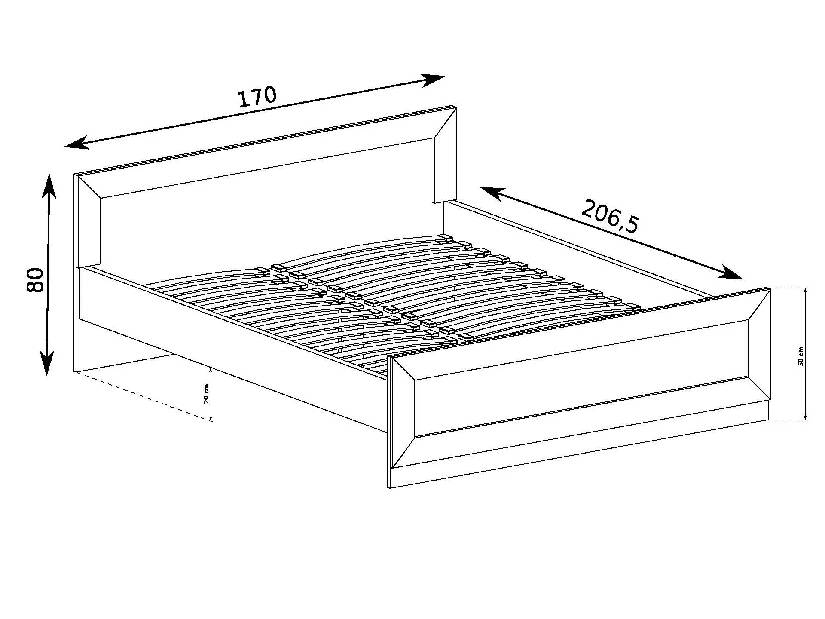 Bračni krevet 160 cm Titanus 20 (hrast lefkas)