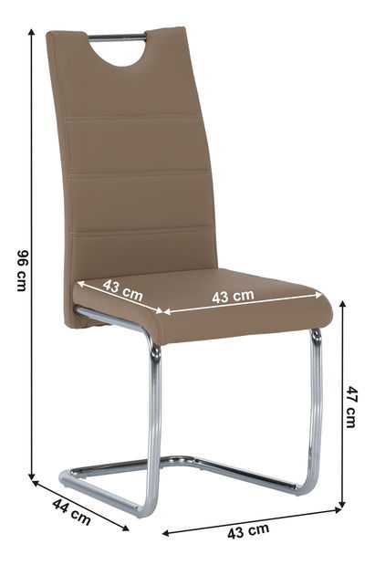 Jedálenská stolička Abalia New (capuccino + chróm)