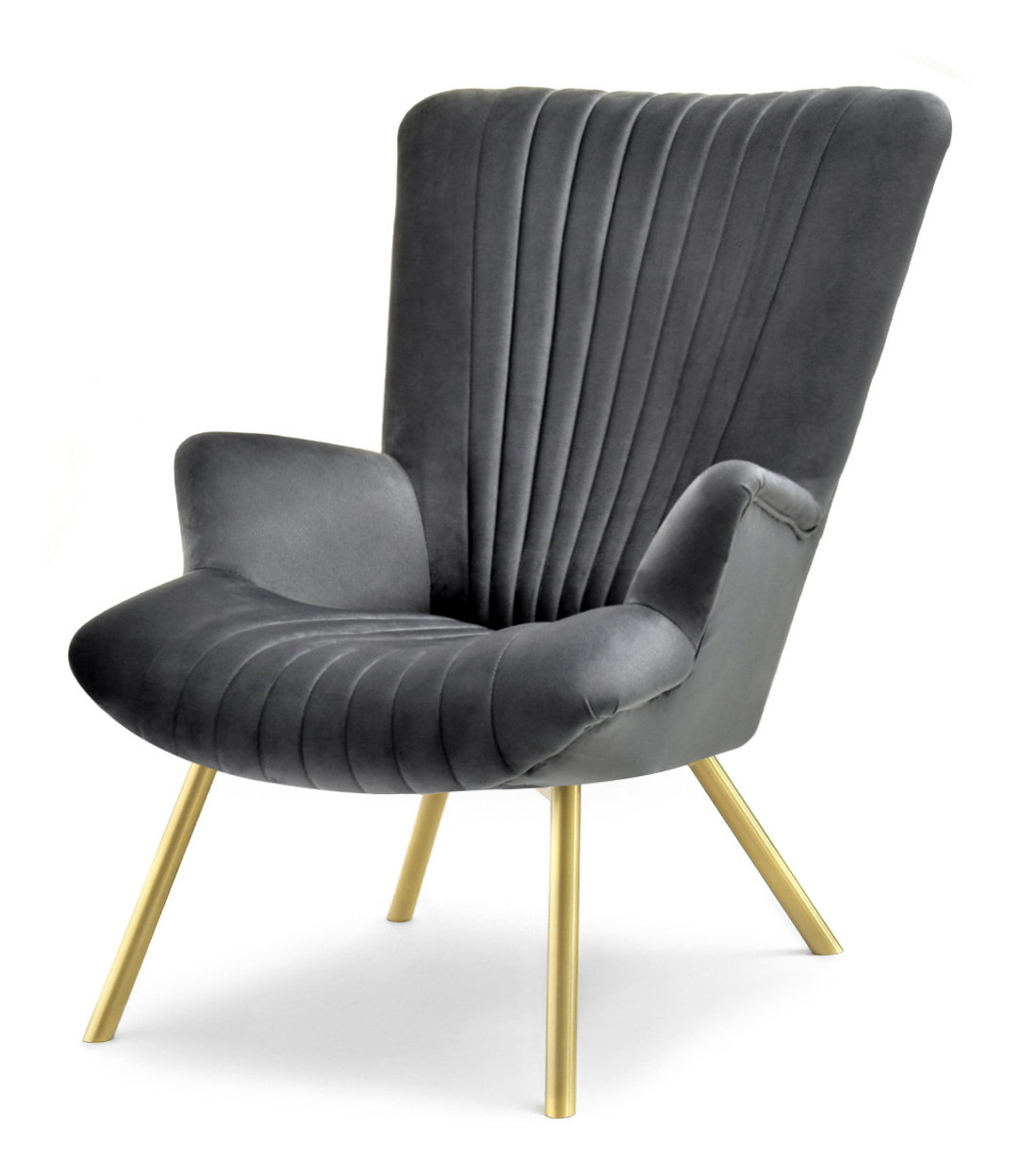 Relaxačné kreslo Lanzaris (grafitová + zlatá)