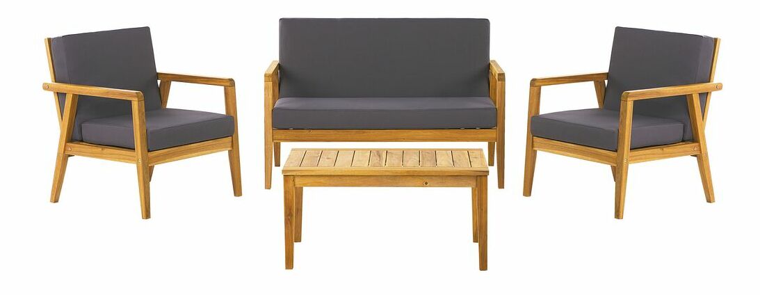 Set mobilier de grădină Palza (lemn deschis)