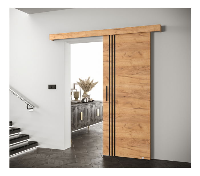 Posuvné dvere 90 cm Sharlene VI (craft zlatý + craft zlatý + čierna)